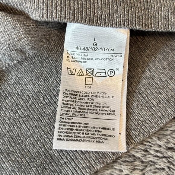 Banana Republic Luxury Womens Sweater Large Gray Silk Cashmere Blend Prep 18606 - Picture 6 of 7
